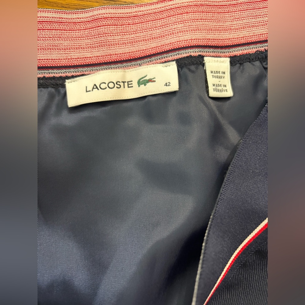 Lacoste Skirt Womens 10 Navy Blue Pleated Wool Blend Tennis Golf EU 42 Pockets - Picture 6 of 14